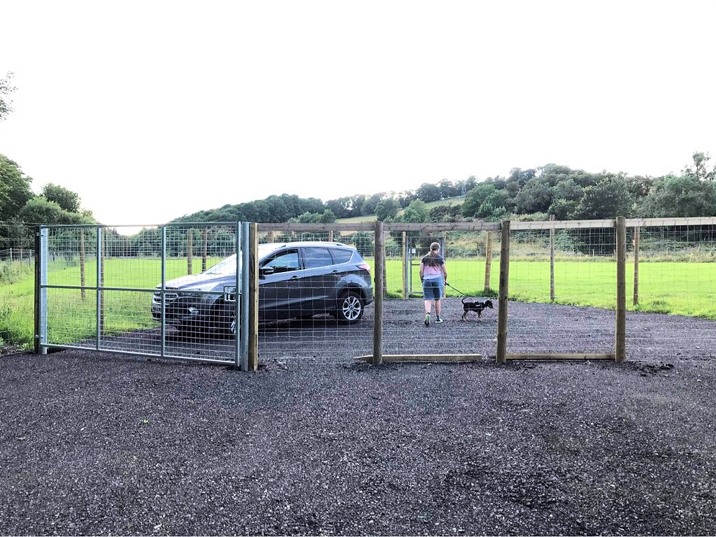 Dog exercise area entrance